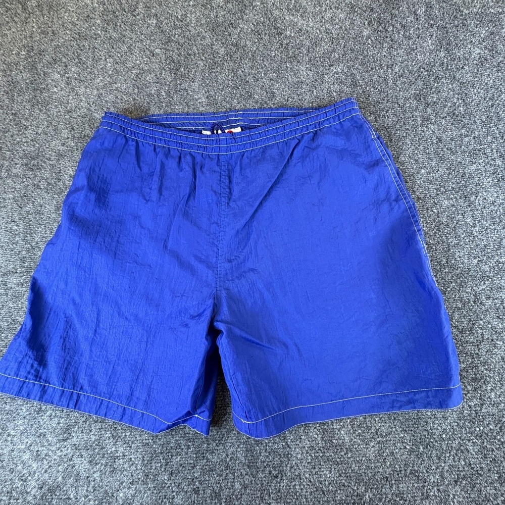 Vintage Pepsi Swim Trunks Mens 34x7 Blue Nylon Pockets Flat Front Drawstring